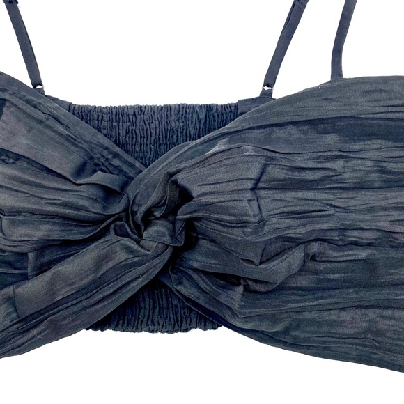 ZARA - Crinkle Sweetheart Crop Top - Picture 3 of 16